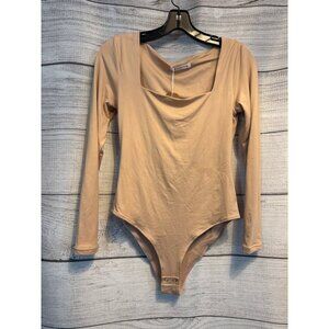 NWT Reoria Long Sleeve Square Neck Bodysuit Size M